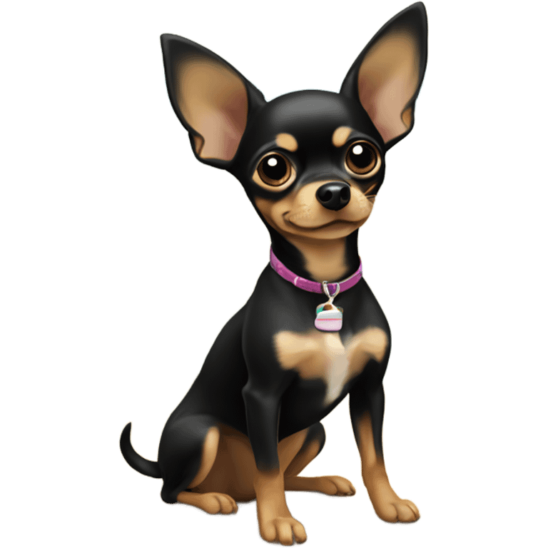 black and tan chihuahua on the beach emoji