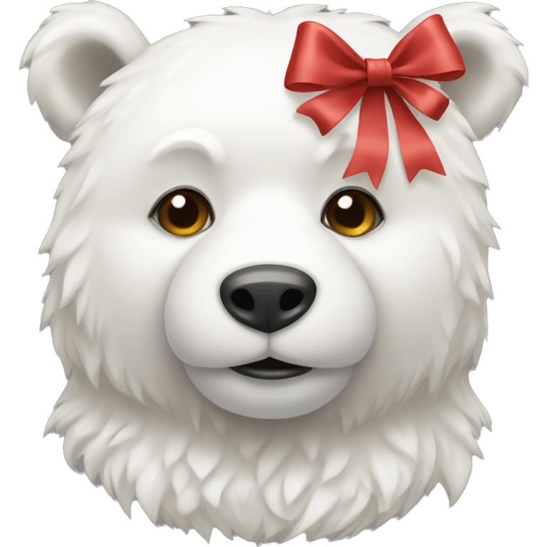 White bear with a bow emoji