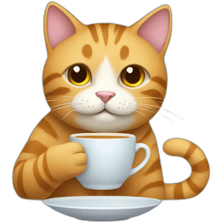 cat with cup of tea emoji