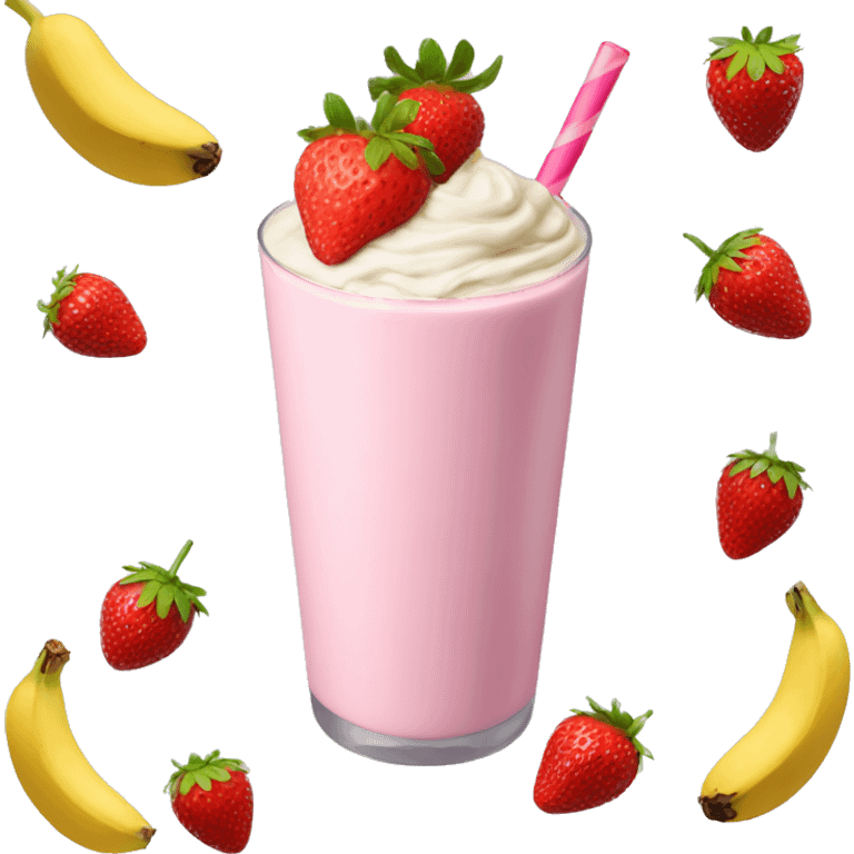 Strawberry banana milkshake  emoji