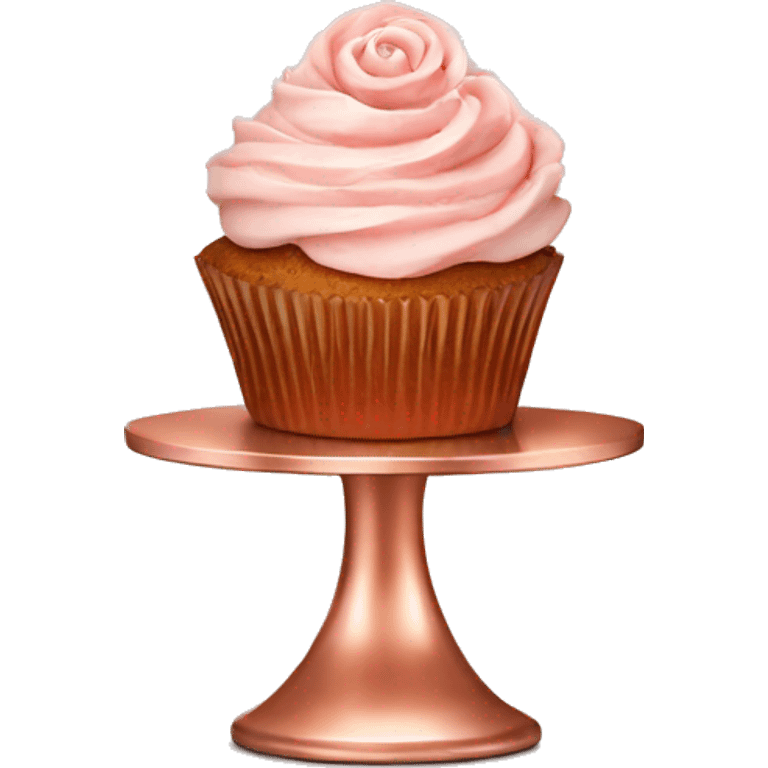 Realistic rose gold cupcake stand. emoji