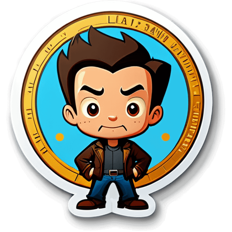 Cartoon coin that says Logan  emoji