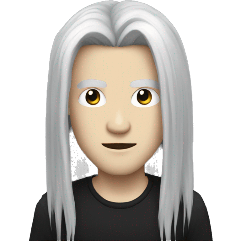 Goth white guy with long black hair emoji