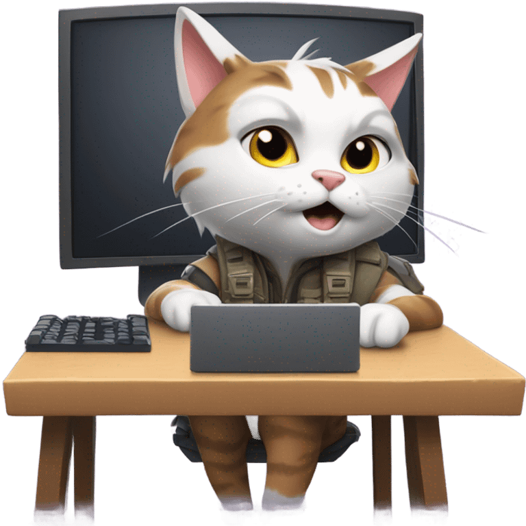 cat playing fortntie emoji