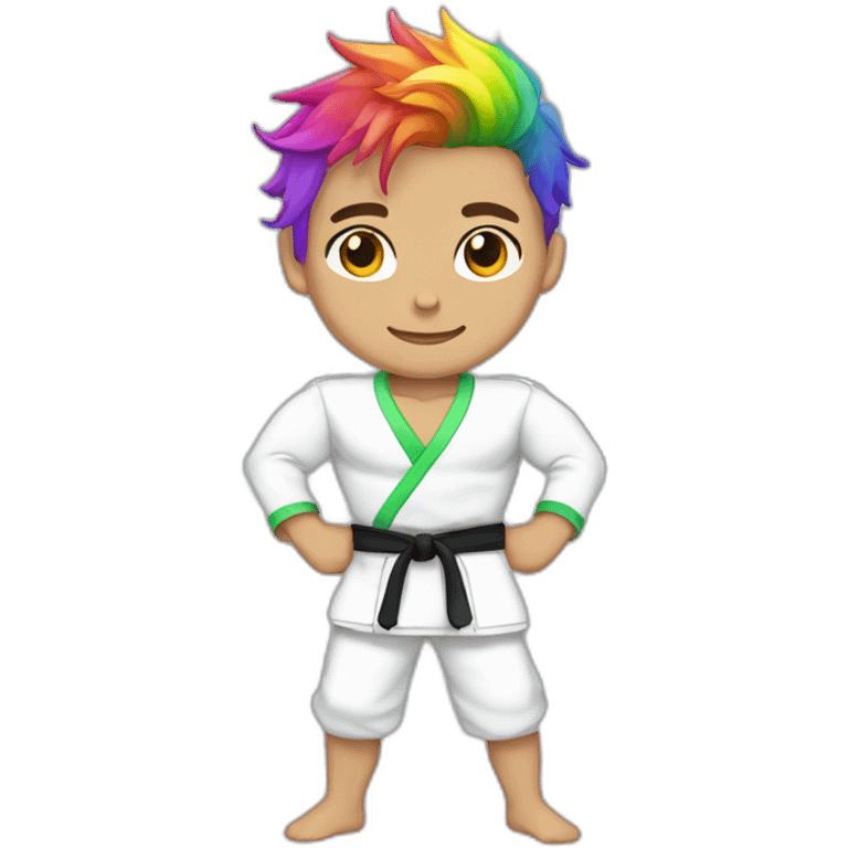 posh-muscle-boy-with-judogi-and-rainbow-hair emoji