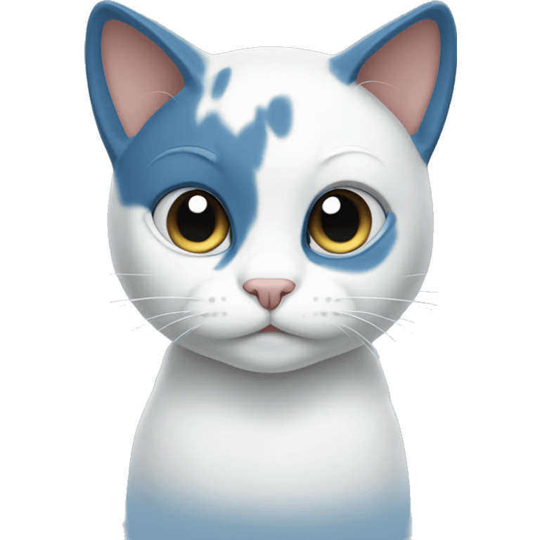 Blue and white bicolor cat  emoji