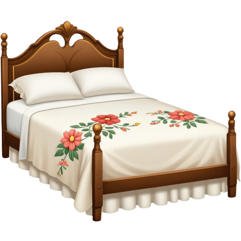 Vintage bed with flower design emoji