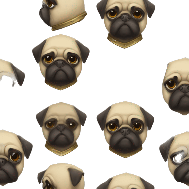 pug in protective armor emoji