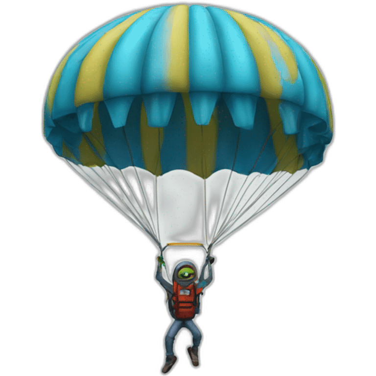 Jumping Zombe Parachute emoji