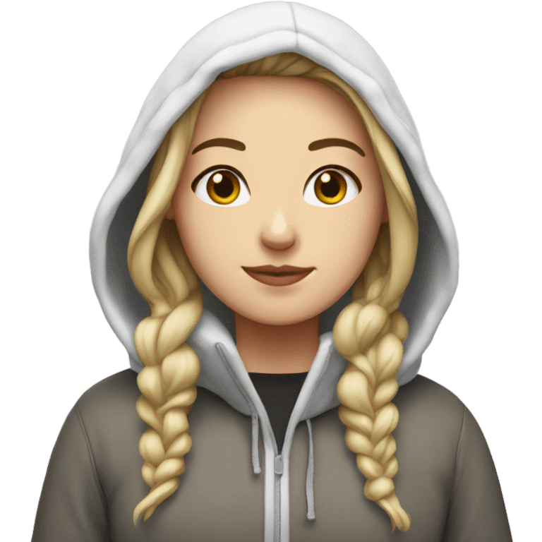 white girl with snow and hoodie emoji