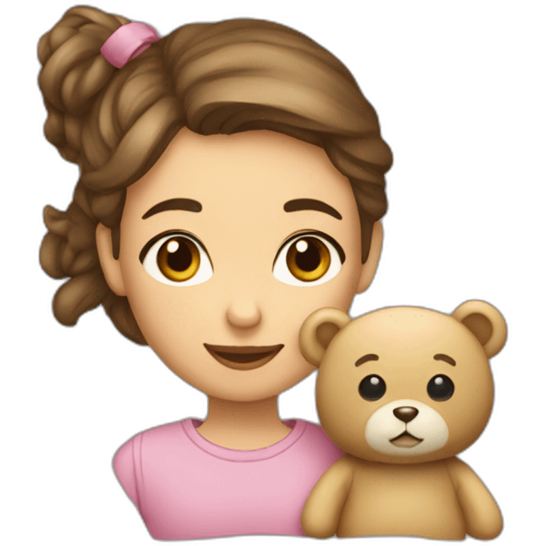 Fille avec nounours emoji