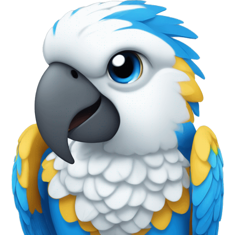 Blue And white Parrot Smile emoji