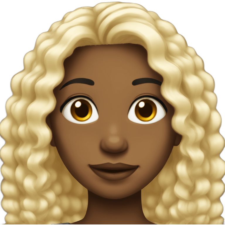 Amiyah with long curly black hair emoji