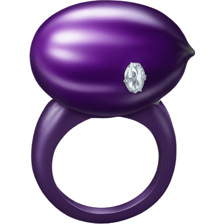 Eggplant in engagement ring emoji