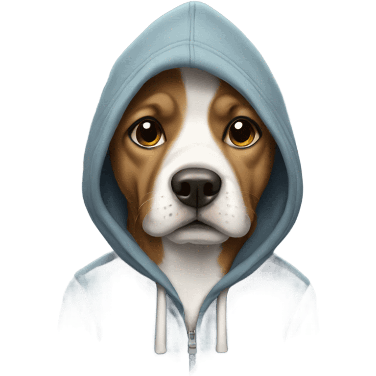 Dog wearing hoodie emoji