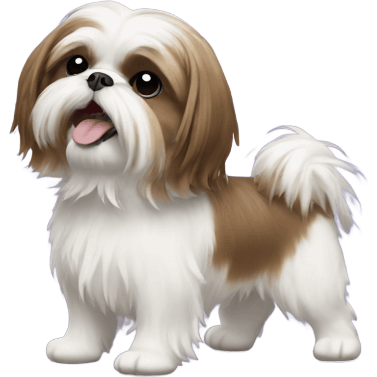 brown and White shih tzu dancing emoji