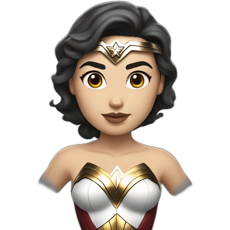 White Wonder woman stands emoji