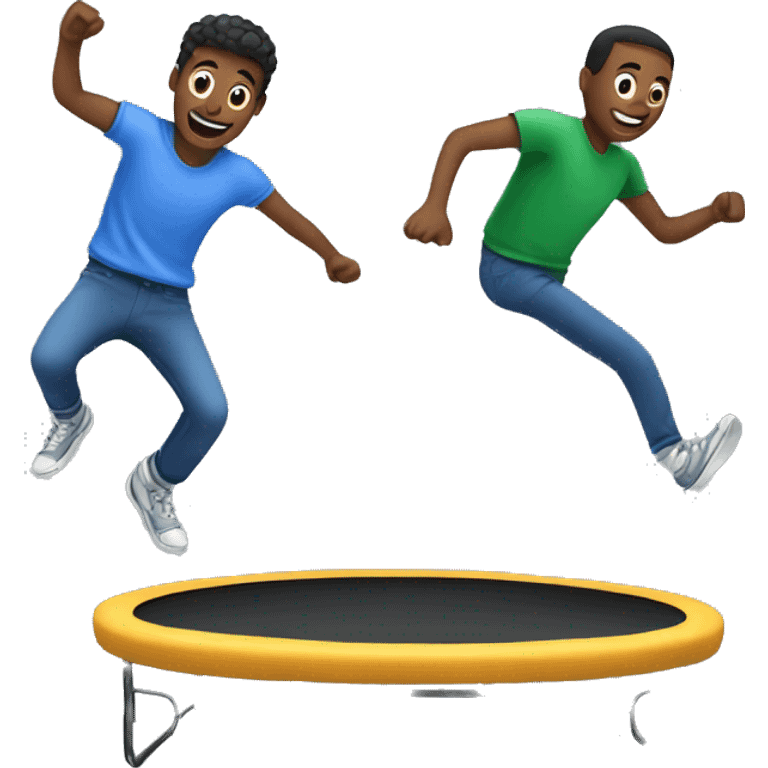 2 guys jumping on a trampoline  emoji