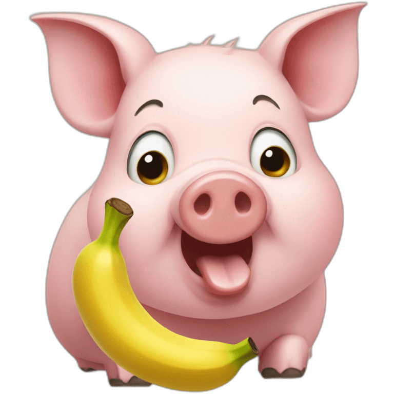 pig eating banana emoji