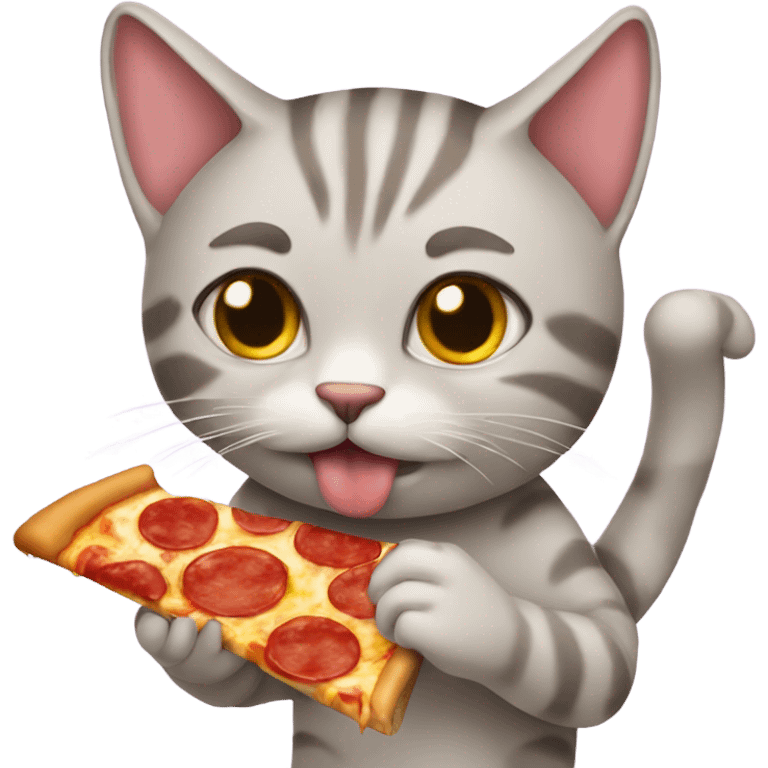 cat eating pizza emoji