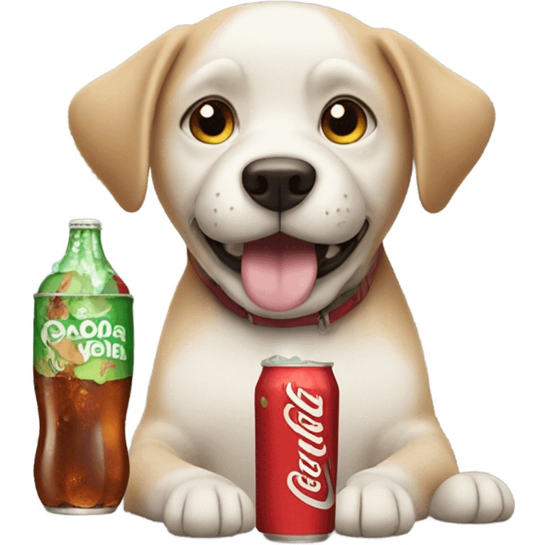 Dog with soda emoji