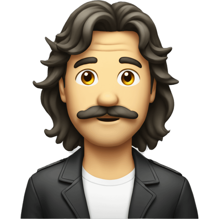 Classic cartoon guy with mustache and mullet emoji