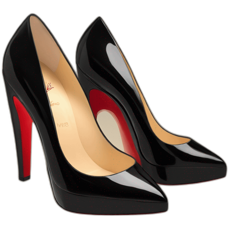 WEDGE LOUBOUTIN black PATENT emoji