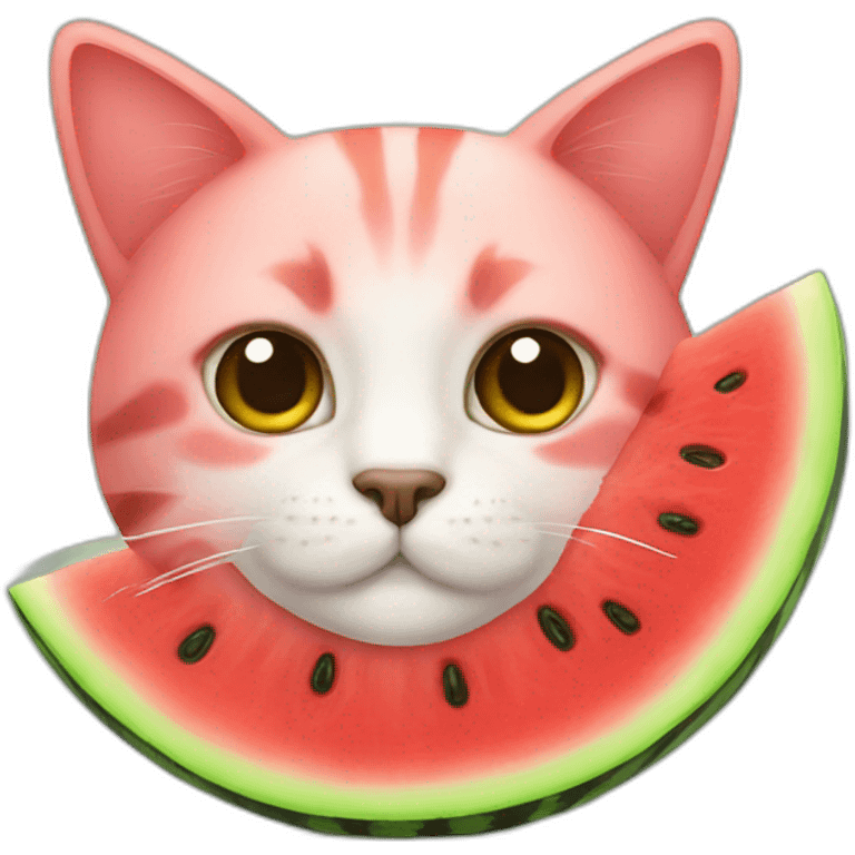 Watermelon cat emoji