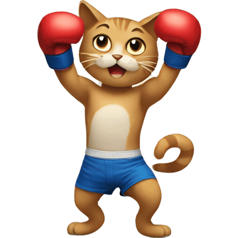 Cat boxing emoji