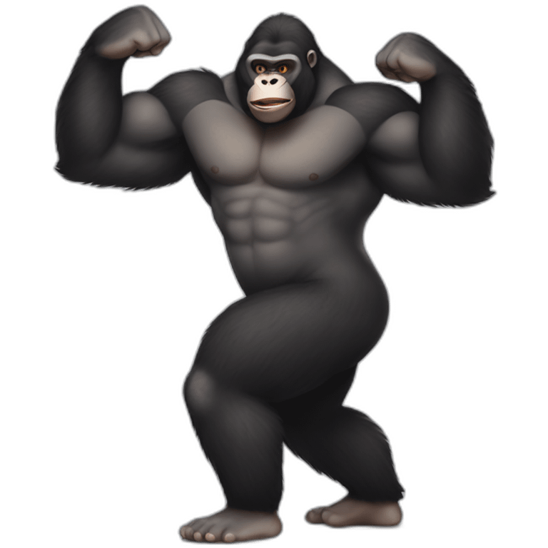 Buff Gorilla helping Kim Kardashian exercise emoji