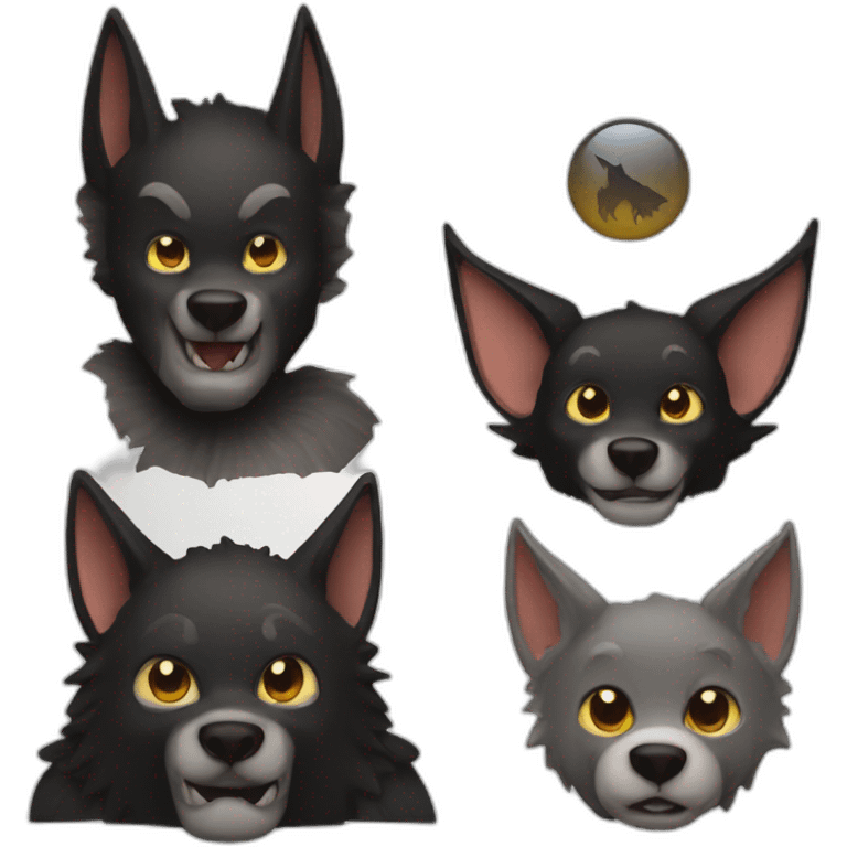 bat and wolf  emoji