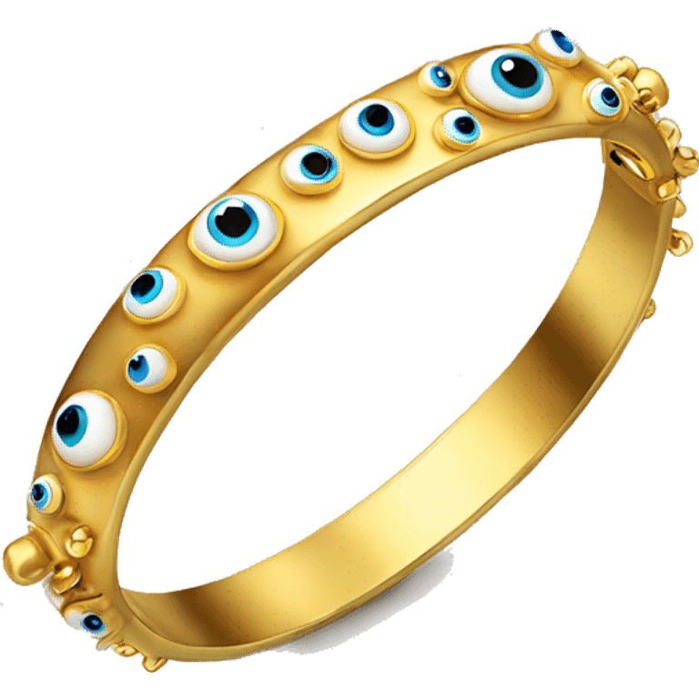 very thin gold bangle ring studded with eyeballs emoji