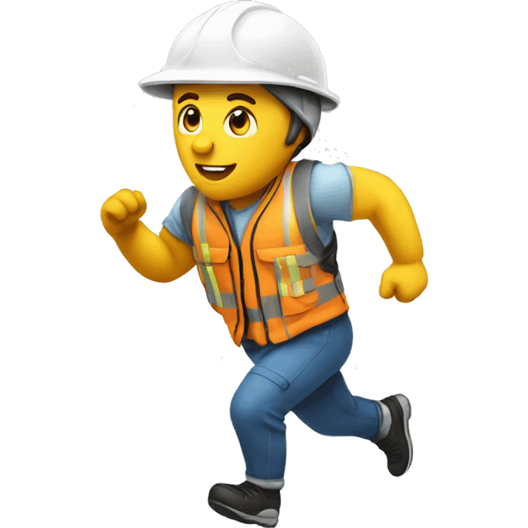 running with hard hat emoji