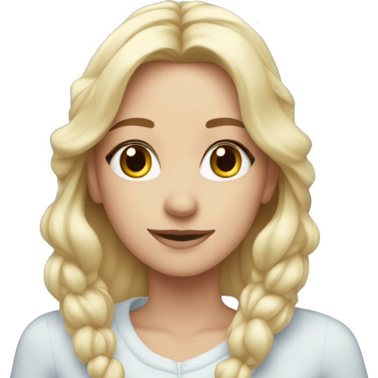 Blonde girl with snowflakes emoji