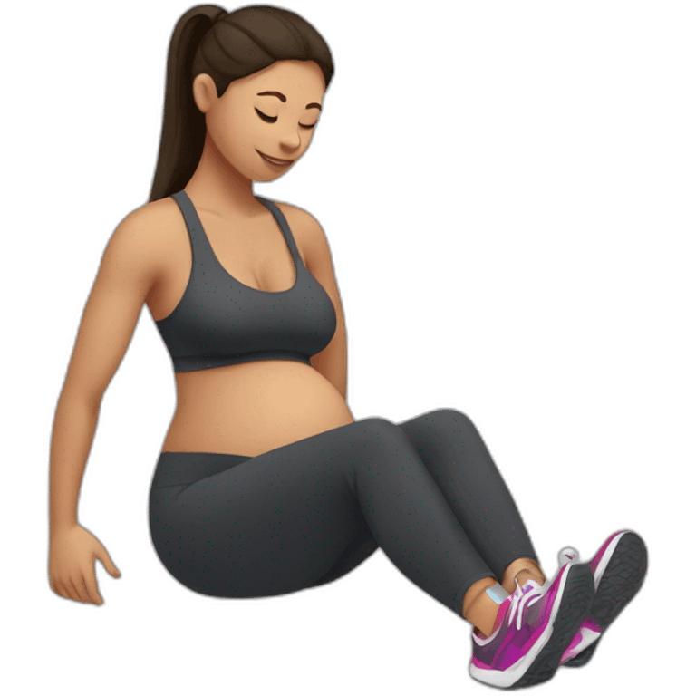 Pregnant woman working out emoji