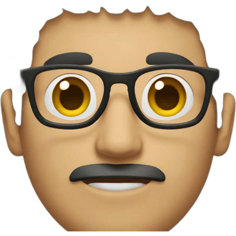 guy with black hair and glasses emoji