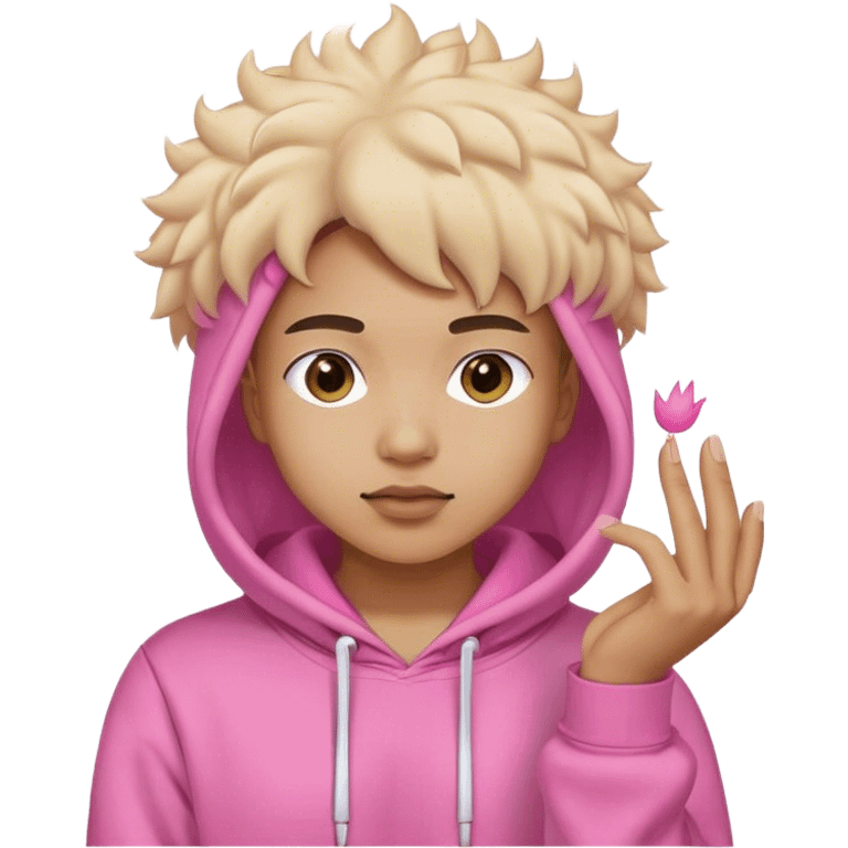 Pink palm puff  hoodie emoji