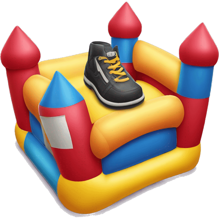 Bouncy castle with a shoe inside it emoji