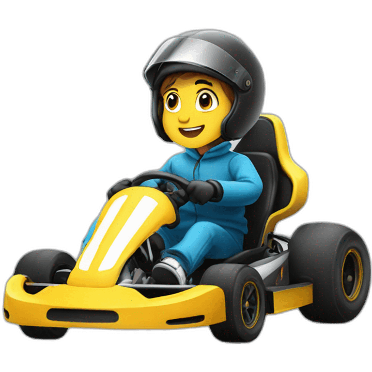 Garcon sur un karting emoji