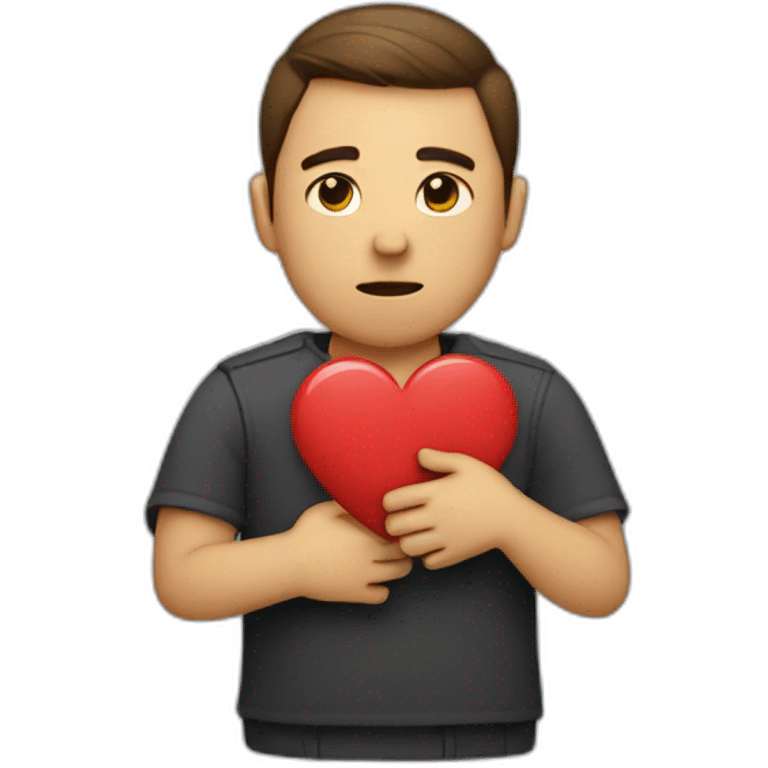 Person with a broken heart in the arms emoji