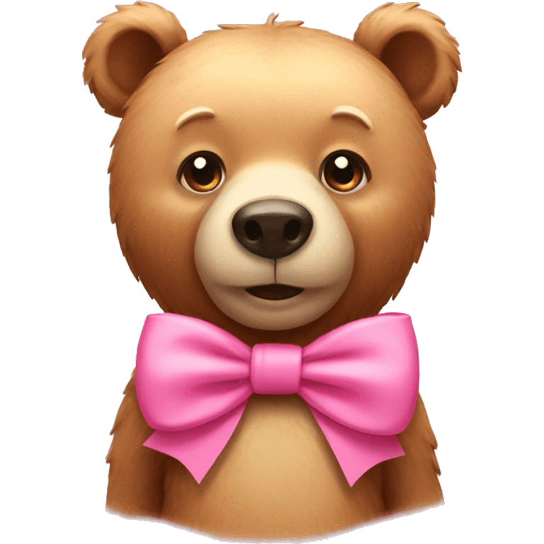 Bear wearing pink bow emoji