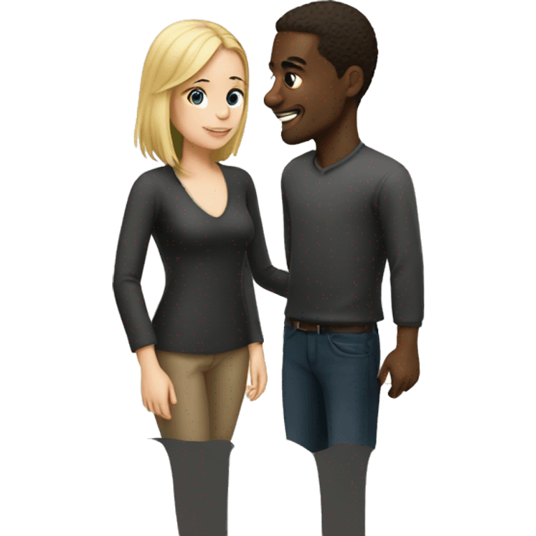 Black man with a white girl emoji