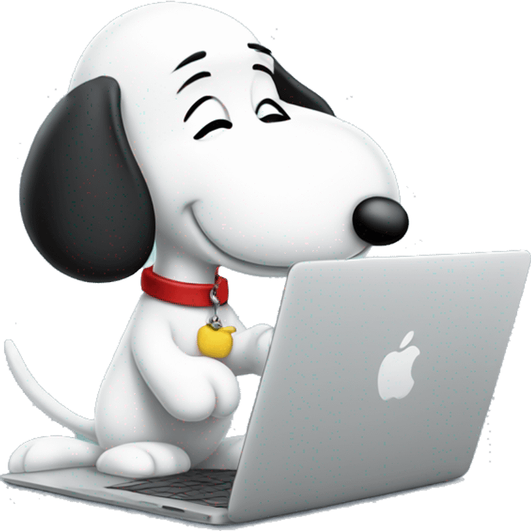 snoopy with macbook emoji