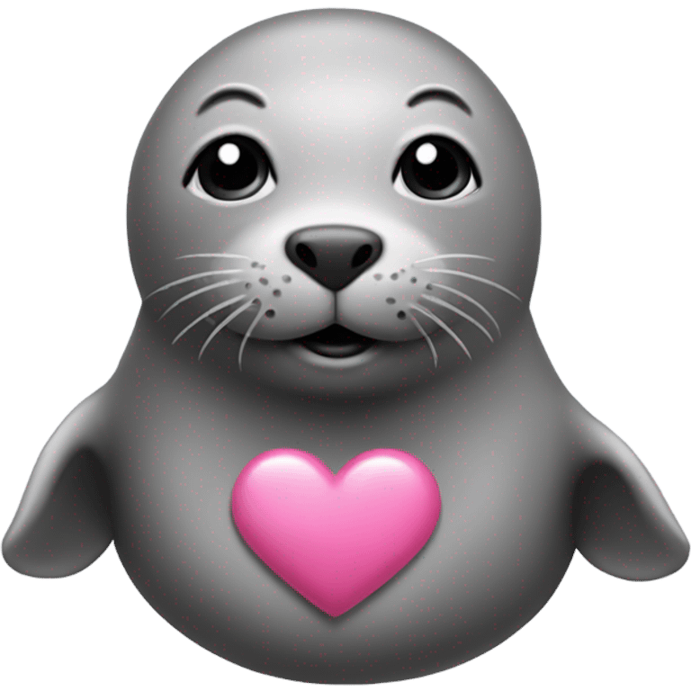 seal with pink heart emoji