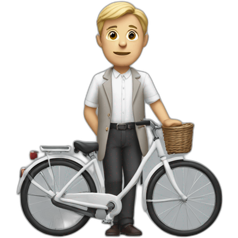 White Alfred with a bike emoji