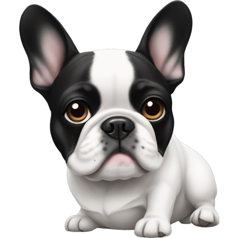 Black&white French bulldog emoji