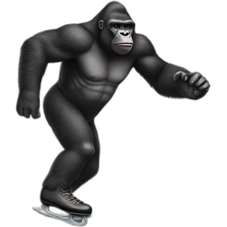 Clothed Gorilla Skates on Railing emoji