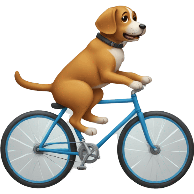 Dog riding bicycle emoji