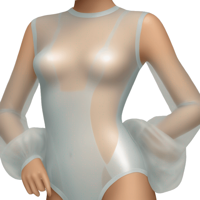 Taylor swift in a flush translucent bodysuit looking left lower third emoji