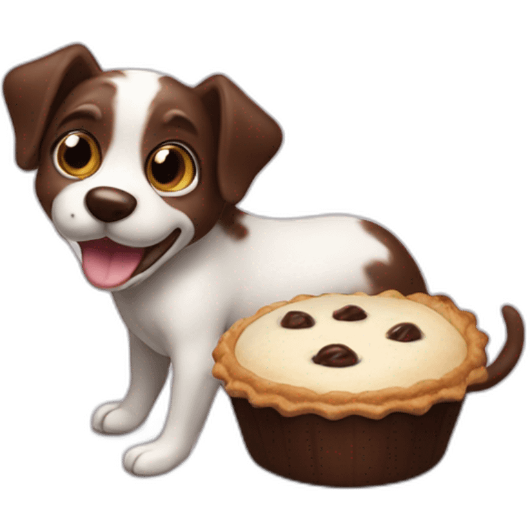 Perro ratonero chocolate pies blancos emoji